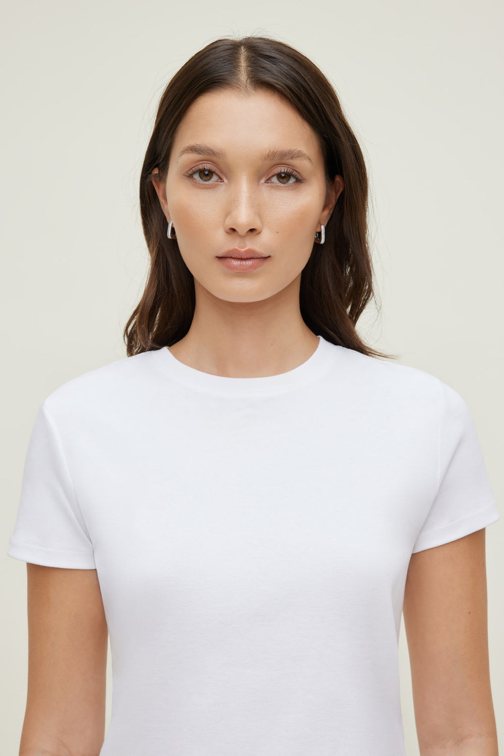 Dynamite Website Shop | U Shaped Pavé Hoop Earrings Gray