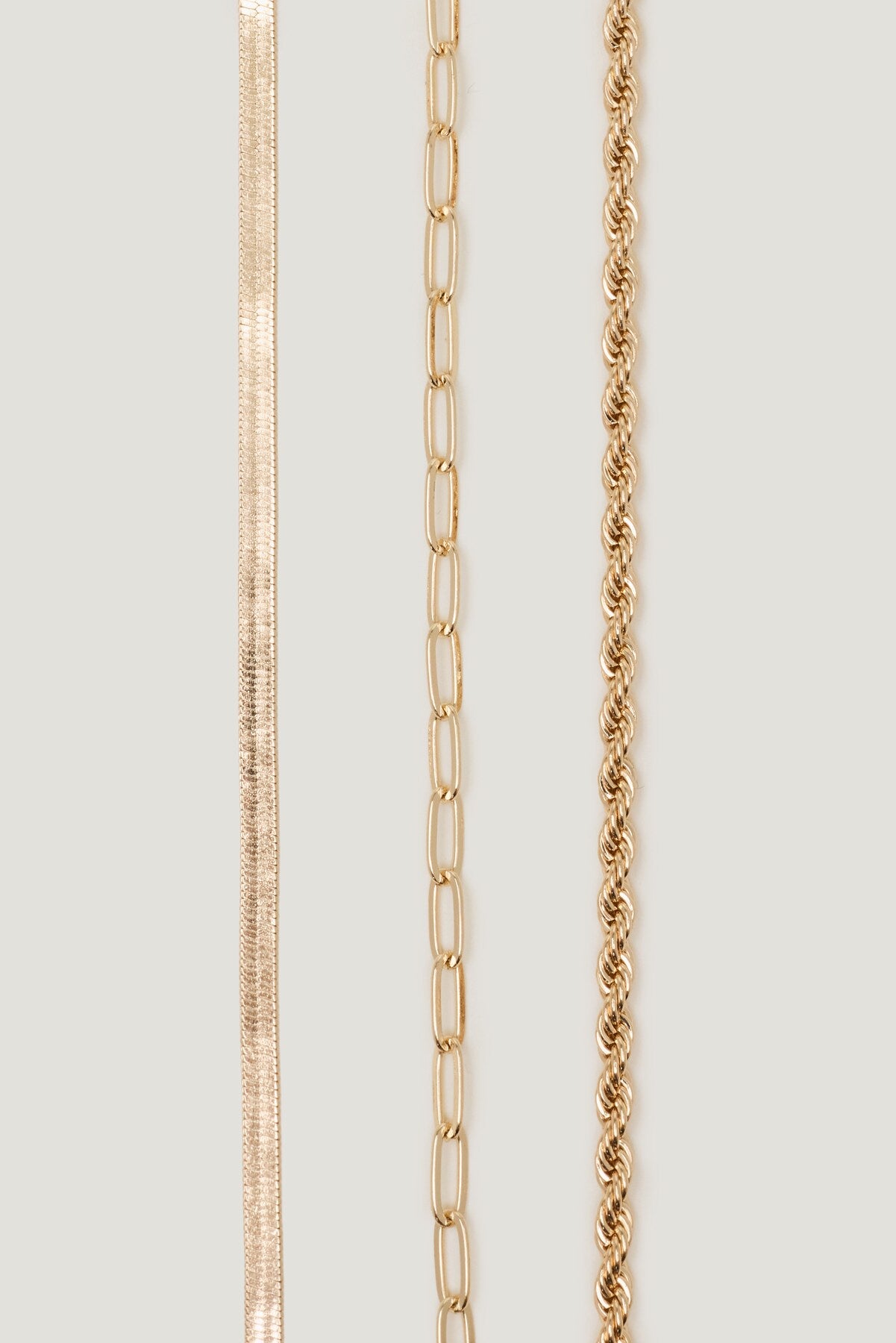 Dynamite US | 3-Pack Mixed Chain Necklaces Yellow