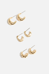 Dynamite Online | 3-Pack Huggie Hoop Earrings Yellow