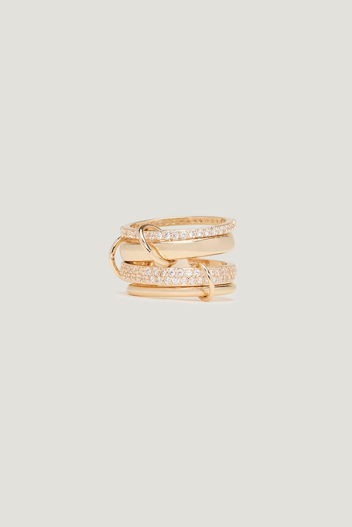 Dynamite Outlet | 4-Pack Stackable Gem Rings White