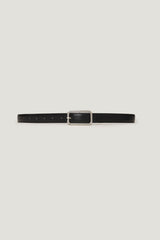 Dynamite Website Shop | Rounded Rectangle Slim Faux Leather Belt Black