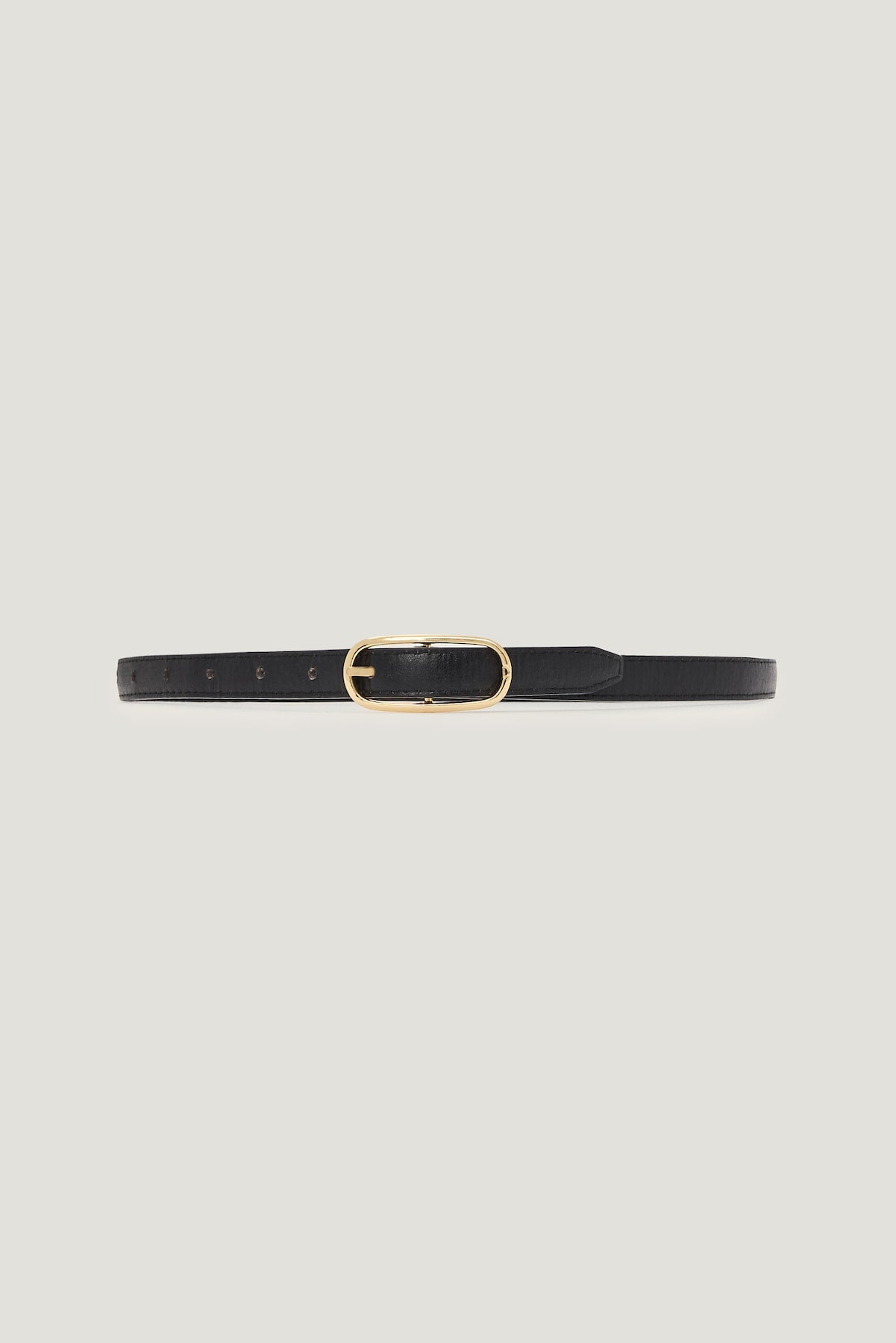 Dynamite Outlets | Oval Super Slim Faux Leather Belt Black