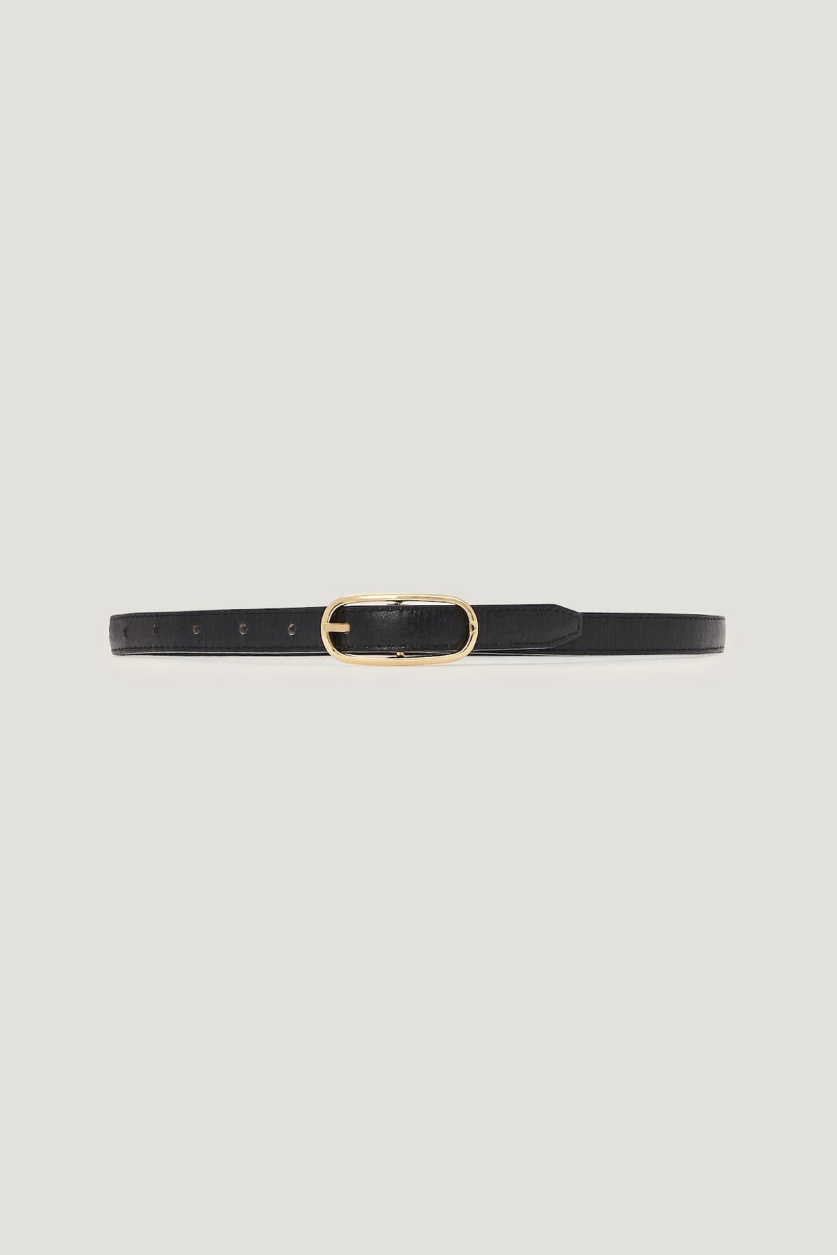 Dynamite Outlets | Oval Super Slim Faux Leather Belt Black