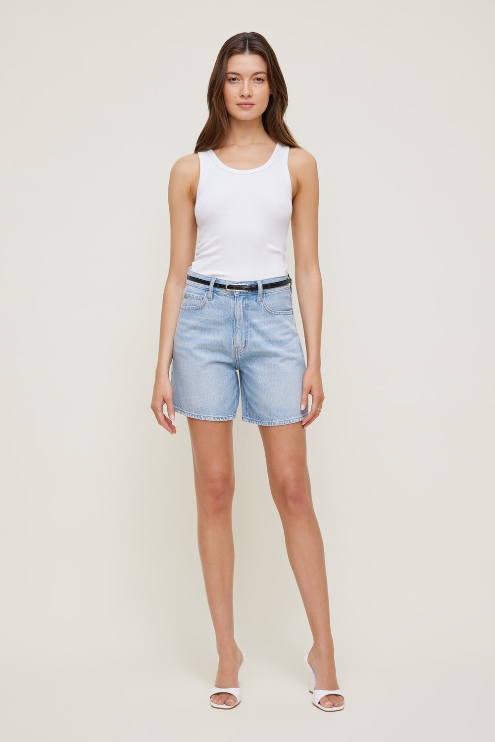 Dynamite On Sale | Oval Skinny Faux Leather Belt Black