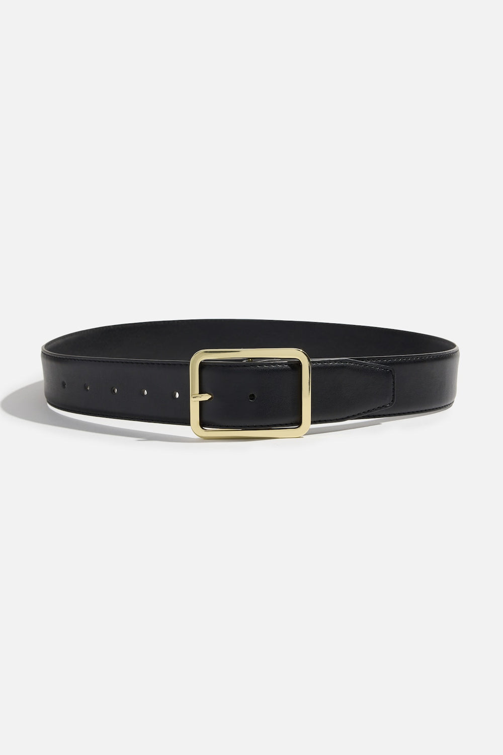 Dynamite Outlet | Rounded Square Faux Leather Belt Black