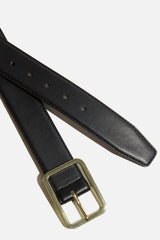 Dynamite Outlet | Rounded Square Faux Leather Belt Black