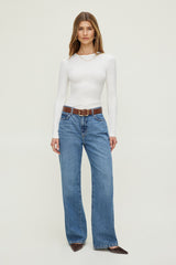 Dynamite Store | Rounded Square Faux Leather Belt Brown