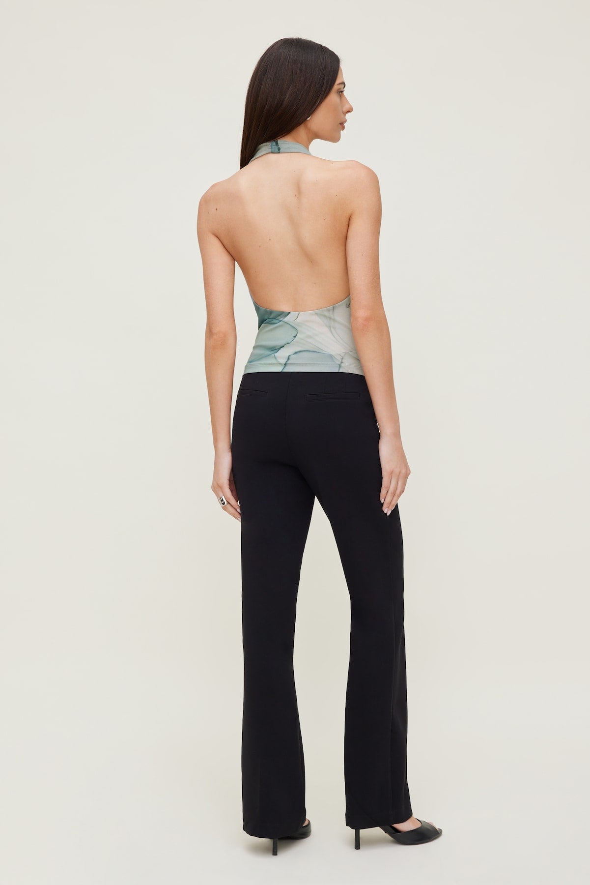 Dynamite Store | Cowl Neck Mesh Halter Top Blue