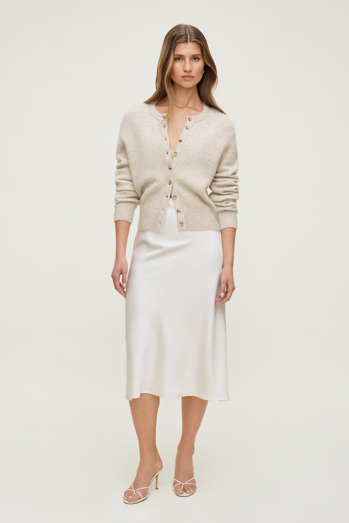 Dynamite Discount | Rebecca Crewneck Cardigan Gray