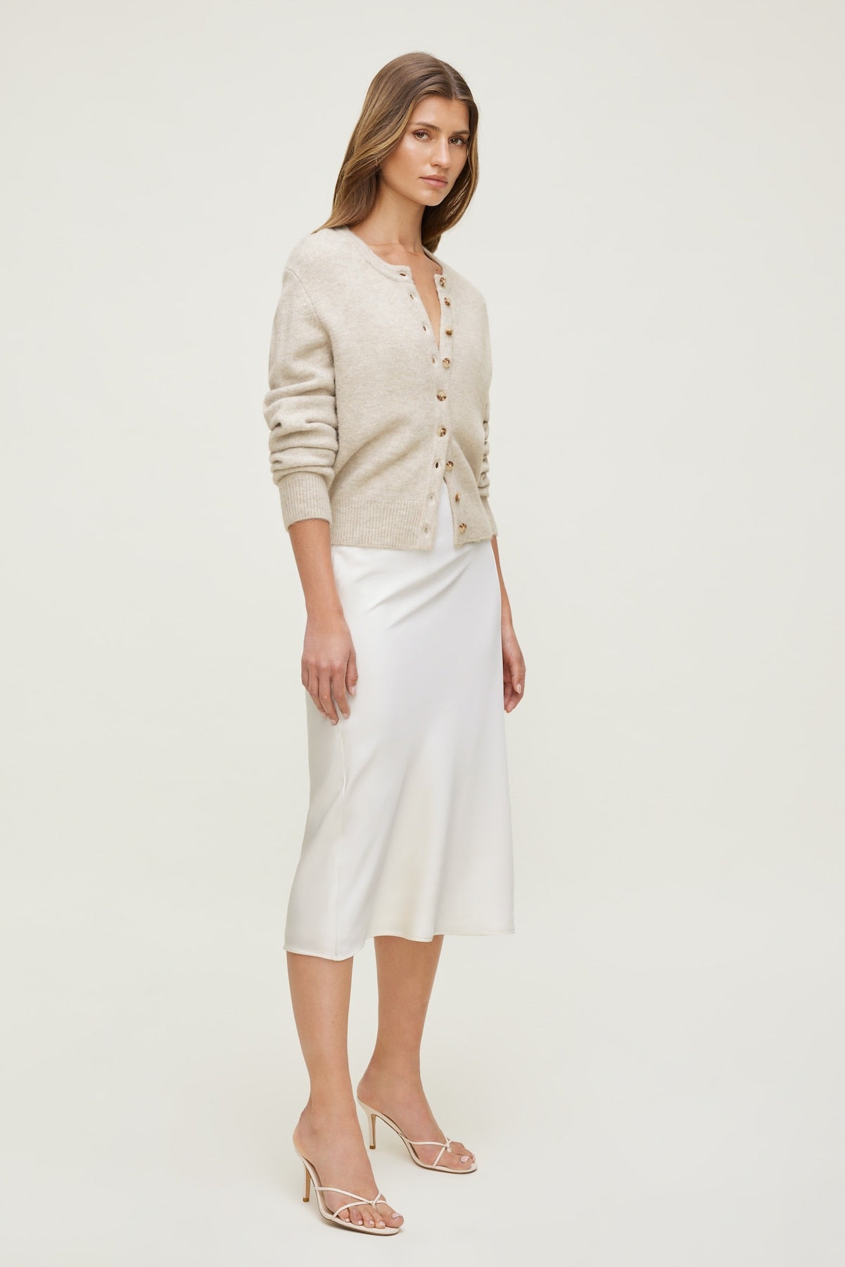Dynamite Discount | Rebecca Crewneck Cardigan Gray