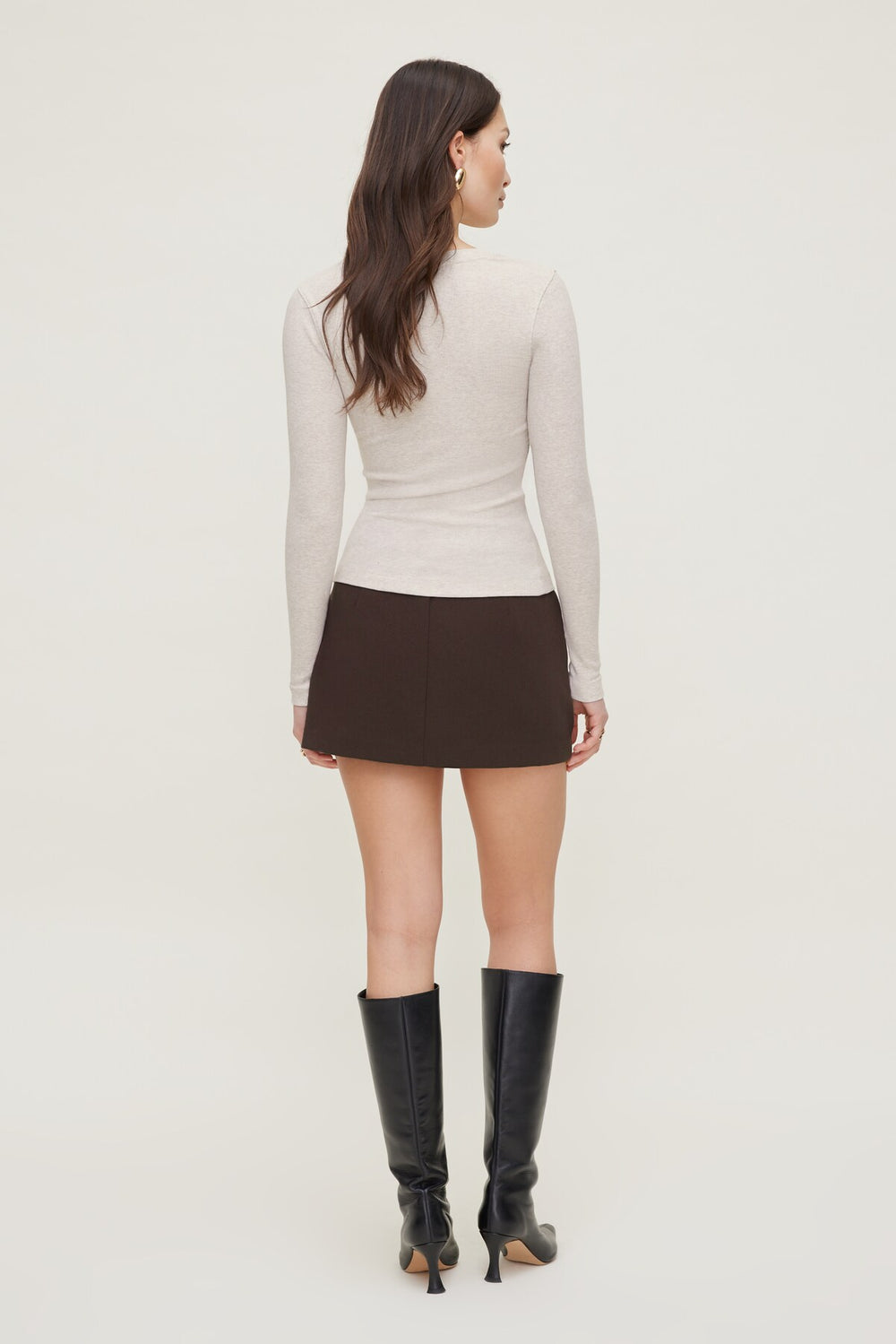 Dynamite Outlet | Tedi Ribbed Long Sleeve T Shirt Gray
