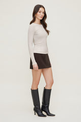 Dynamite Outlet | Tedi Ribbed Long Sleeve T Shirt Gray