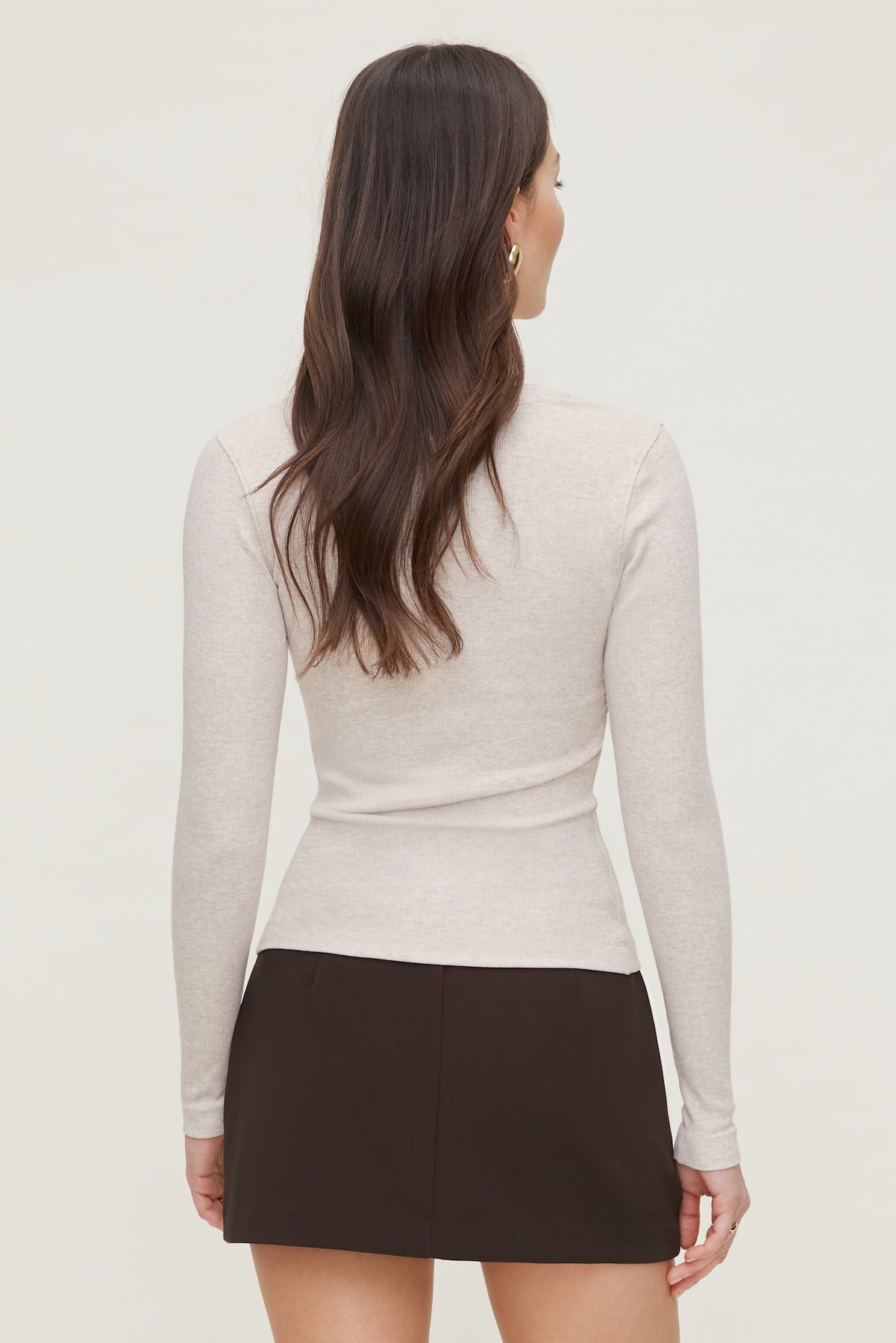 Dynamite Outlet | Tedi Ribbed Long Sleeve T Shirt Gray