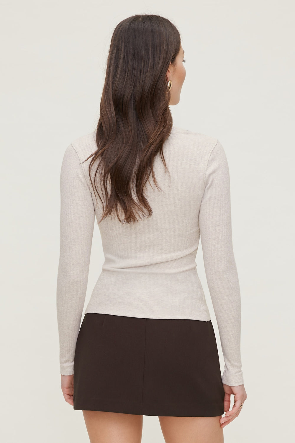Dynamite Outlet | Tedi Ribbed Long Sleeve T Shirt Gray