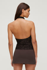 Dynamite Store | Jacquard Halter Top Brown