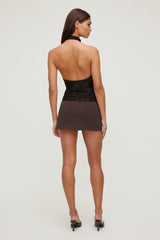 Dynamite Store | Jacquard Halter Top Brown