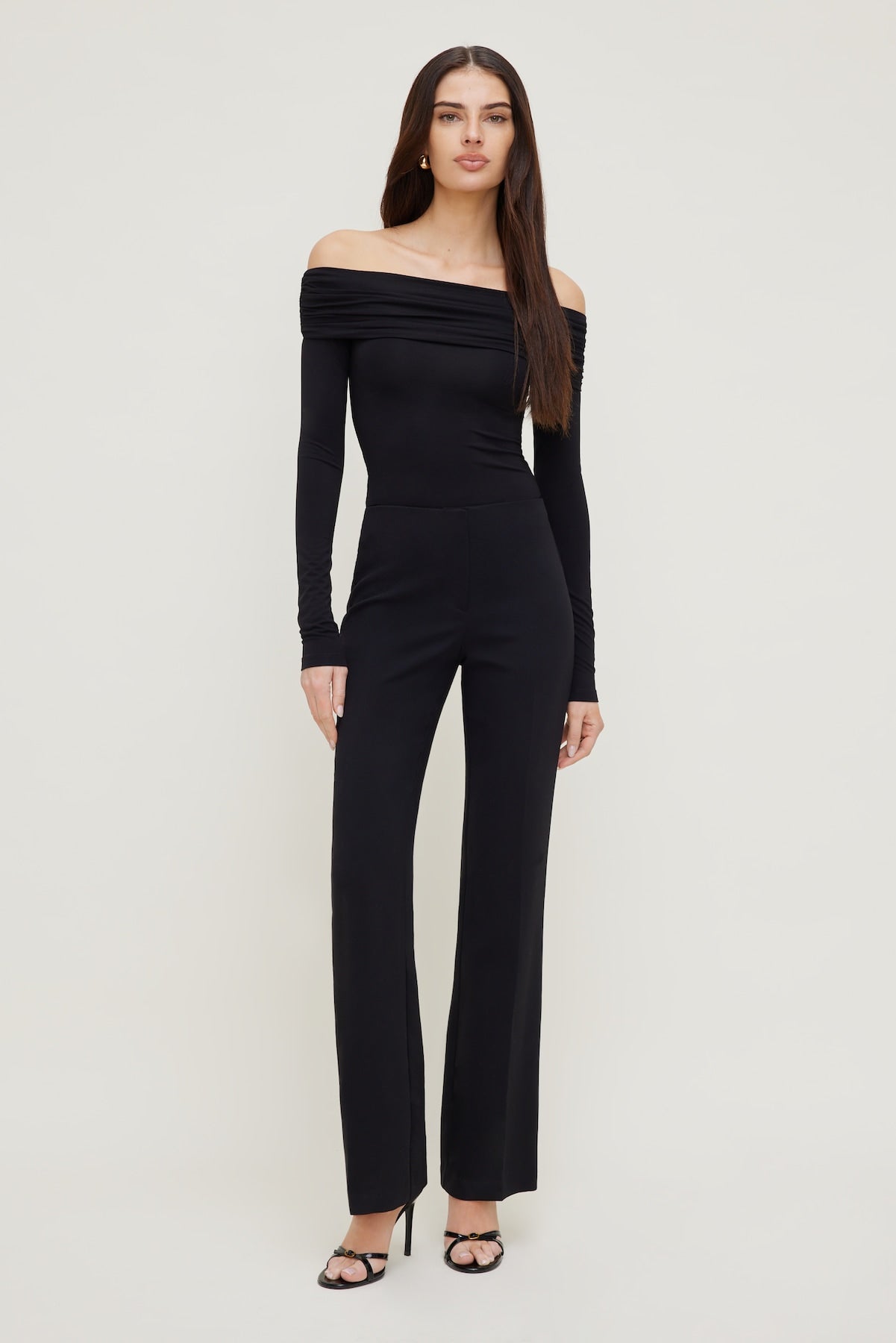 Dynamite Website Shop | Off Shoulder Long Sleeve Top Black