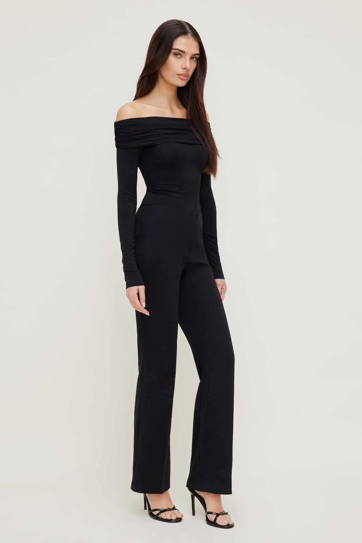 Dynamite Website Shop | Off Shoulder Long Sleeve Top Black