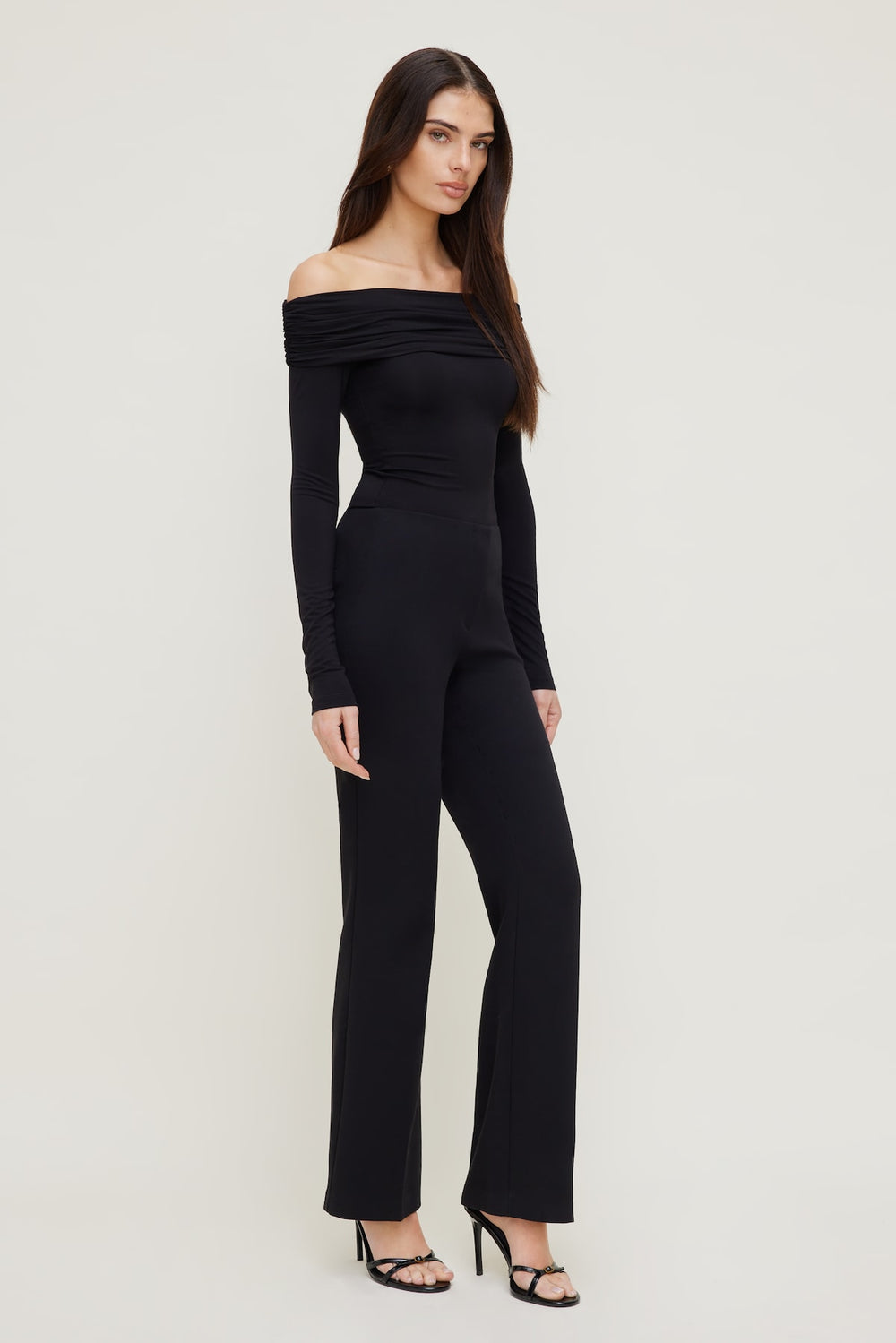 Dynamite Website Shop | Off Shoulder Long Sleeve Top Black