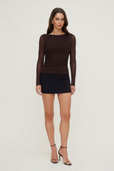 Dynamite Outlets | Stella Long Sleeve Mesh Top PURPLE