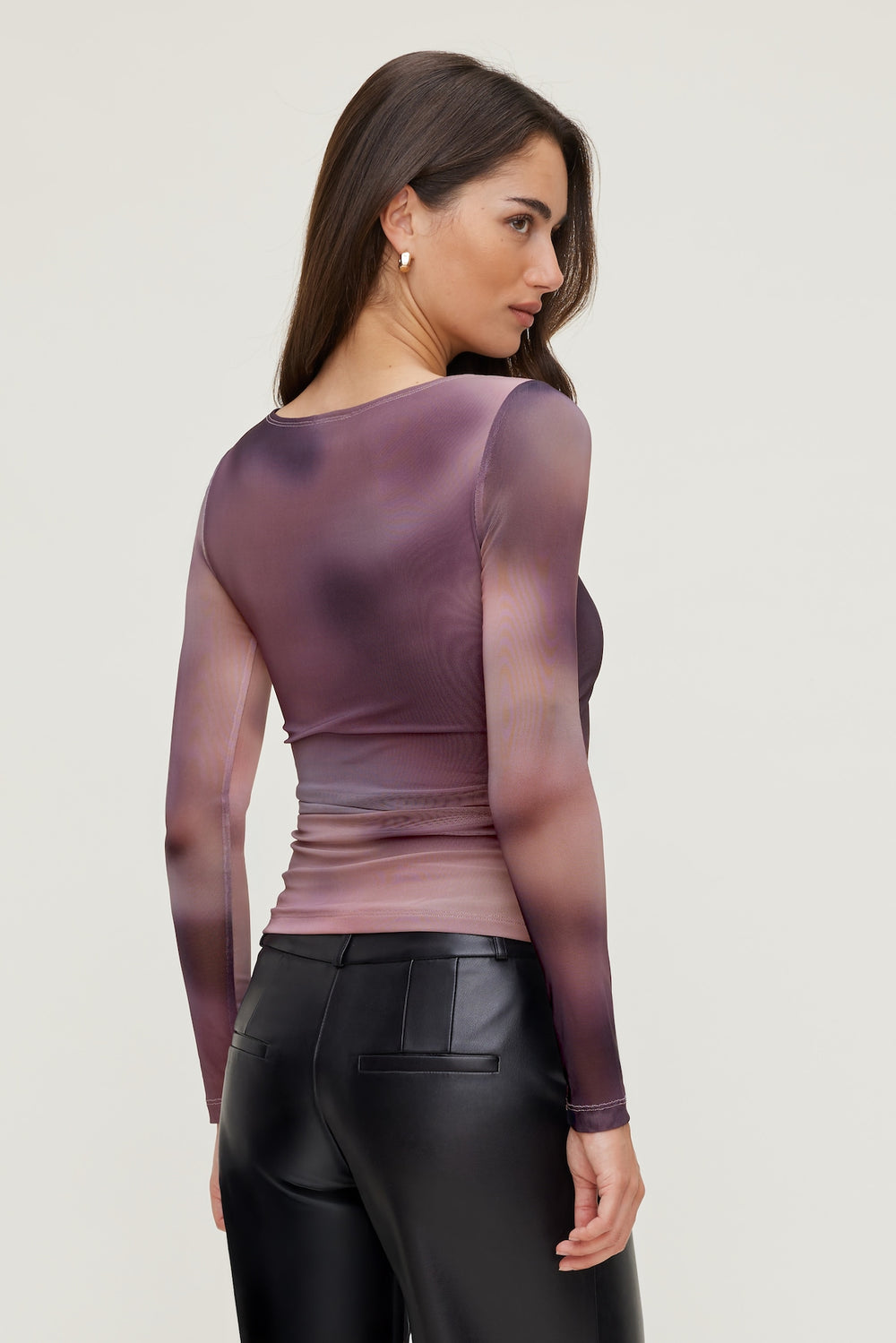 Dynamite US | Stella Long Sleeve Mesh Top PURPLE