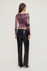 Dynamite US | Stella Long Sleeve Mesh Top PURPLE