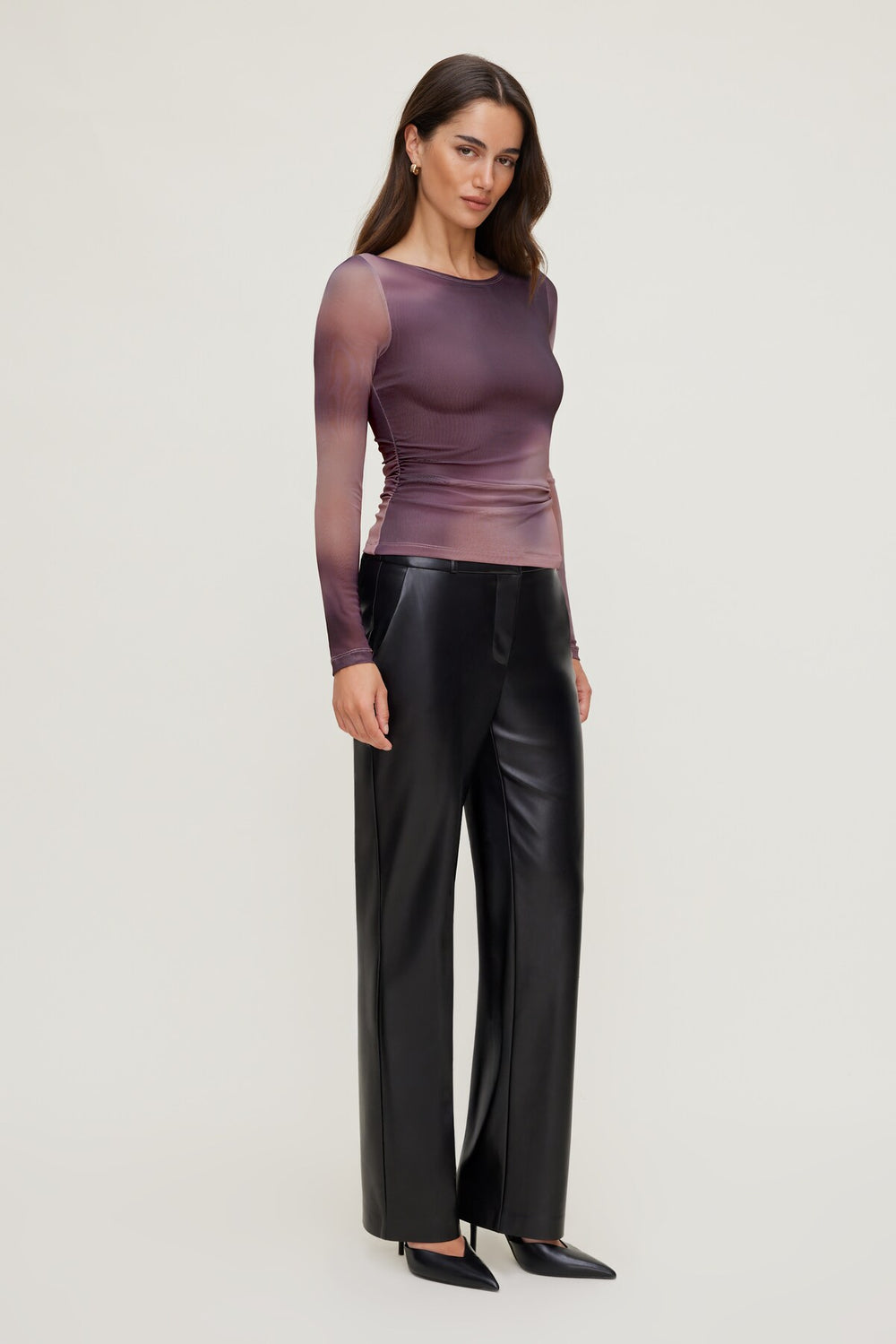 Dynamite US | Stella Long Sleeve Mesh Top PURPLE