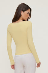 Dynamite On Sale | Nola Sculpt Long Sleeve Top YELLOW