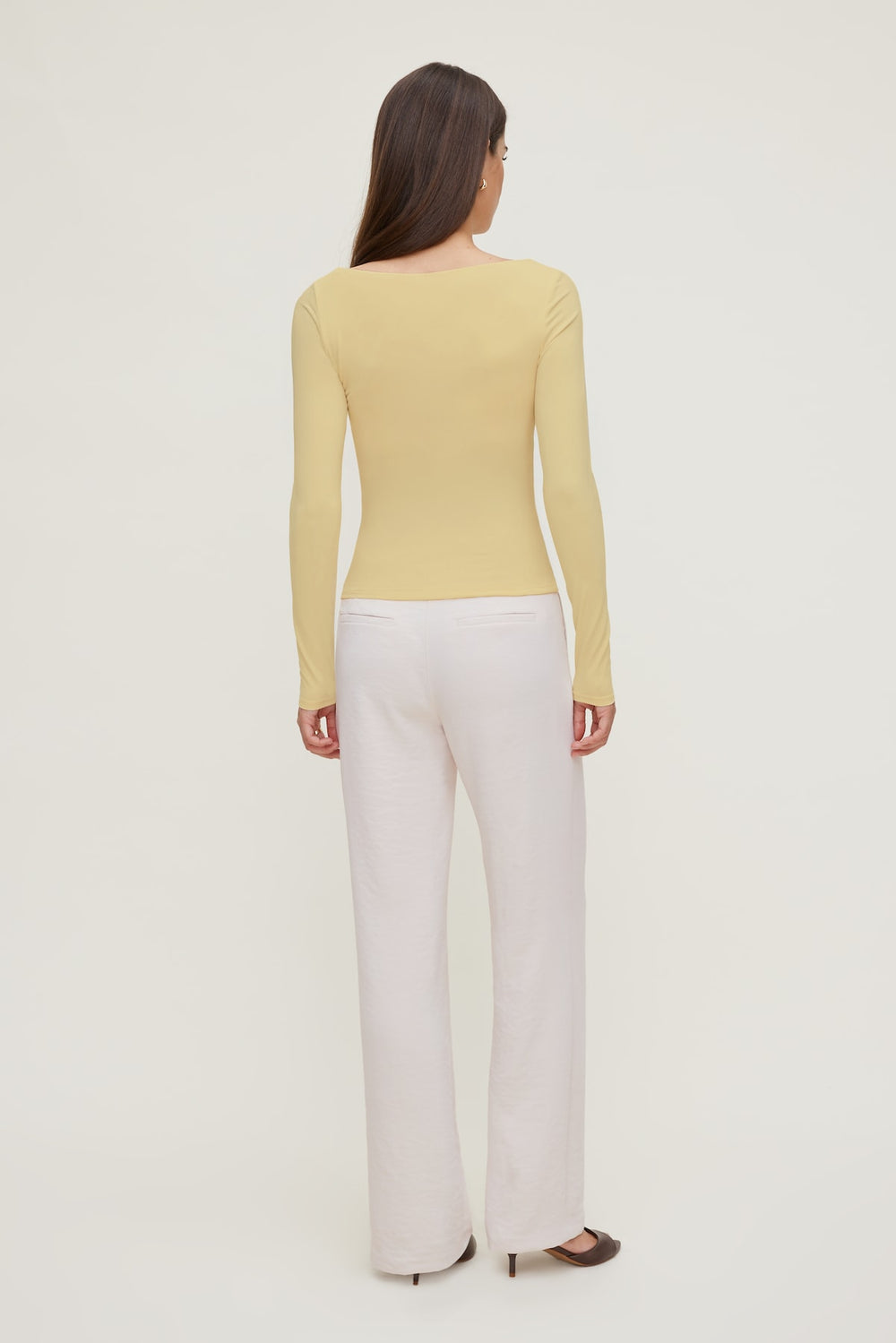 Dynamite On Sale | Nola Sculpt Long Sleeve Top YELLOW