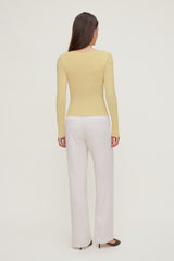 Dynamite On Sale | Nola Sculpt Long Sleeve Top YELLOW