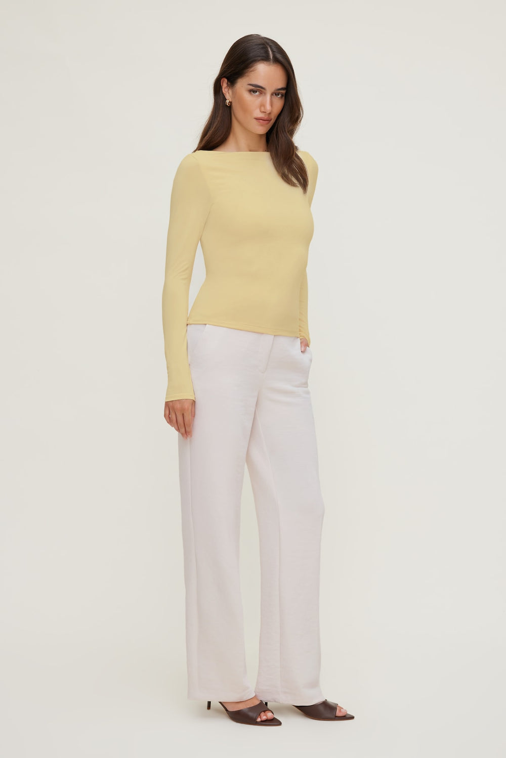 Dynamite On Sale | Nola Sculpt Long Sleeve Top YELLOW