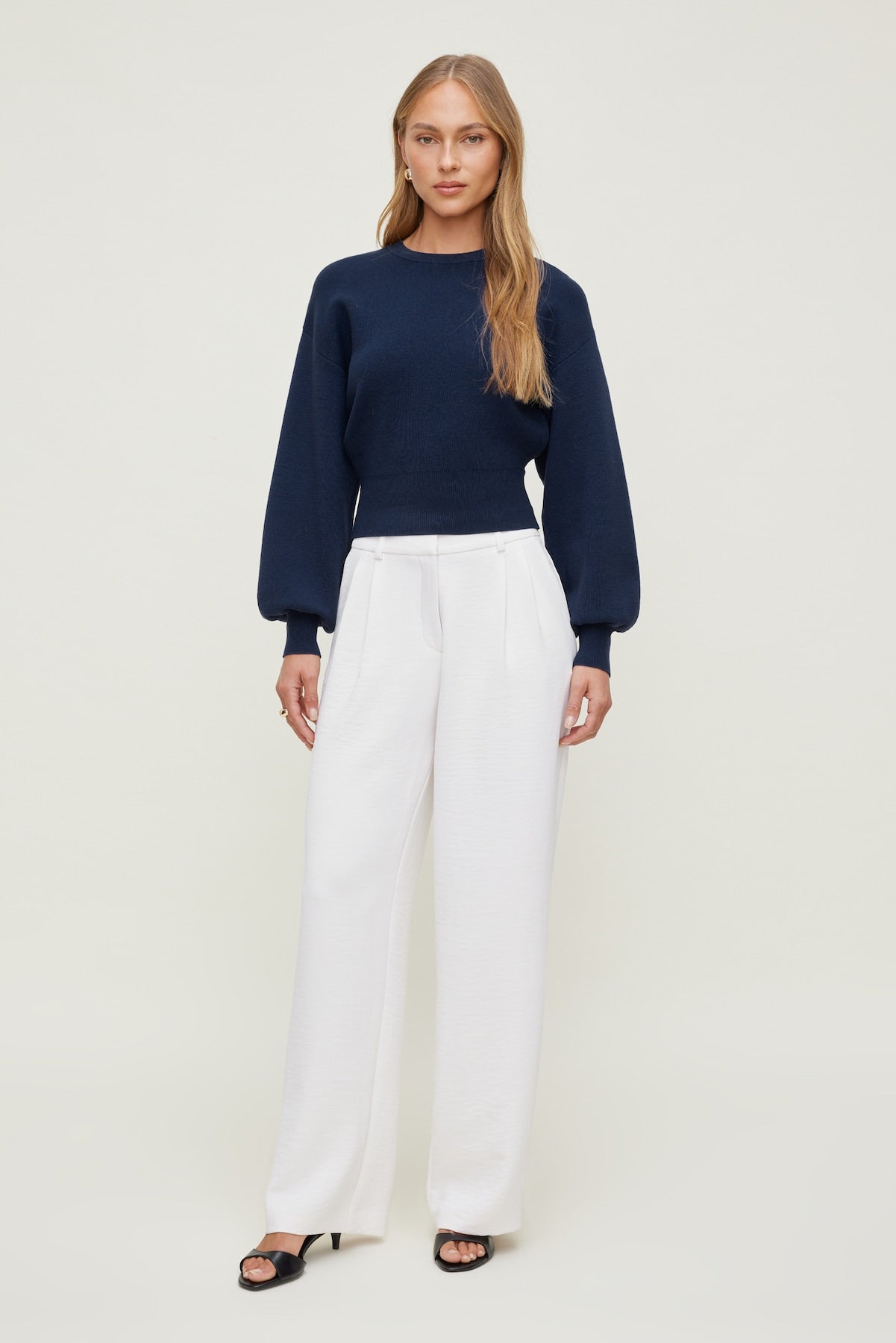 Dynamite Online | Balloon Sleeve Sweater Blue