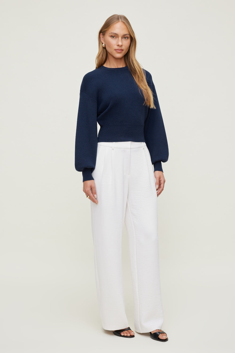 Dynamite Online | Balloon Sleeve Sweater Blue