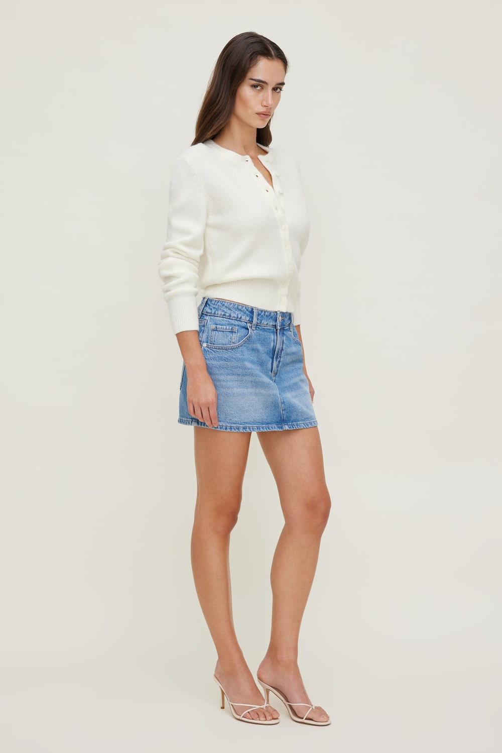 Dynamite Discount | Rebecca Crewneck Cardigan White