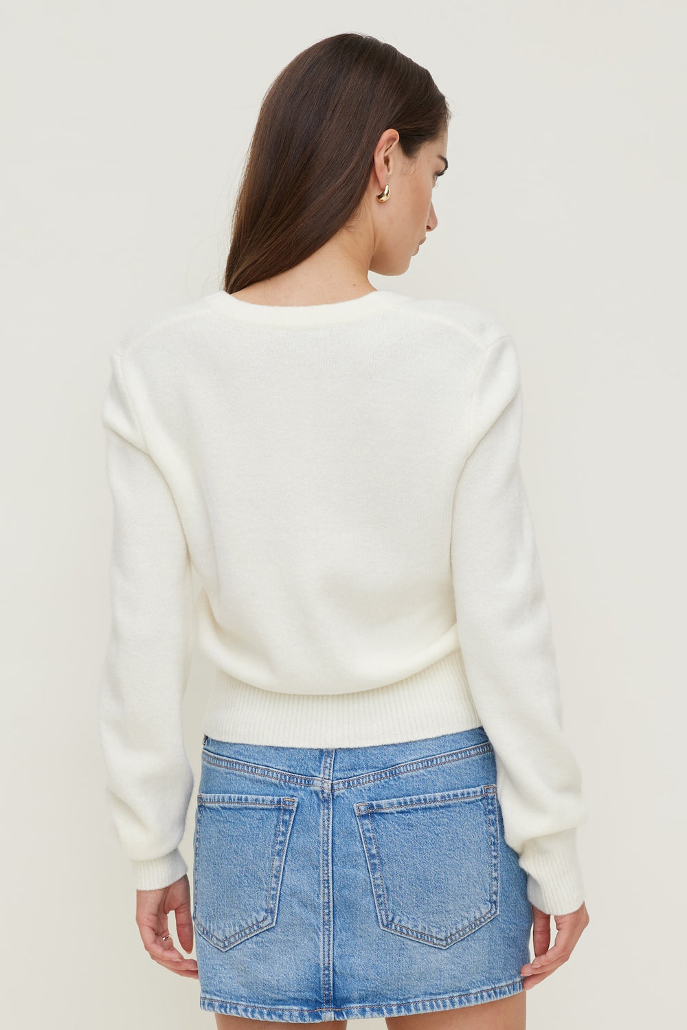 Dynamite Discount | Rebecca Crewneck Cardigan White