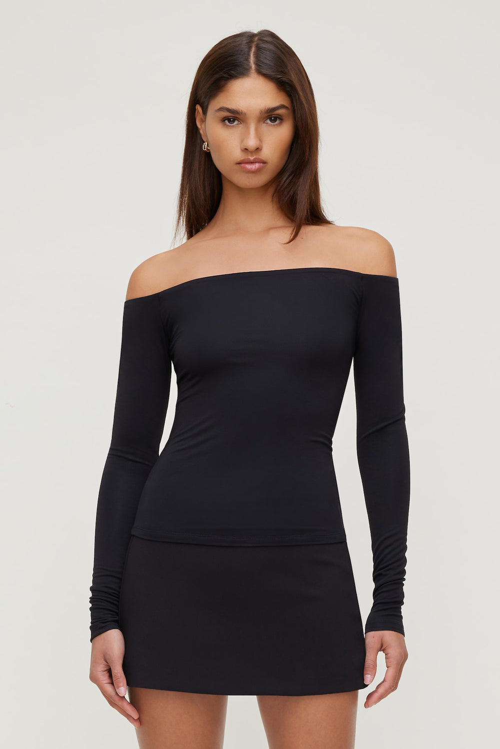 Dynamite Outlet | Off Shoulder Long Sleeve Top Black