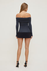 Dynamite Store | Off Shoulder Long Sleeve Top Blue