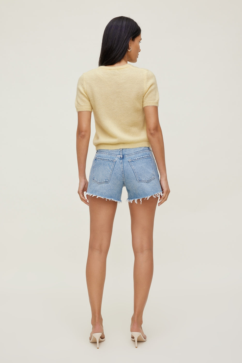 Dynamite Website Shop | Premium Mohair Short Sleeve Cardigan Yellow