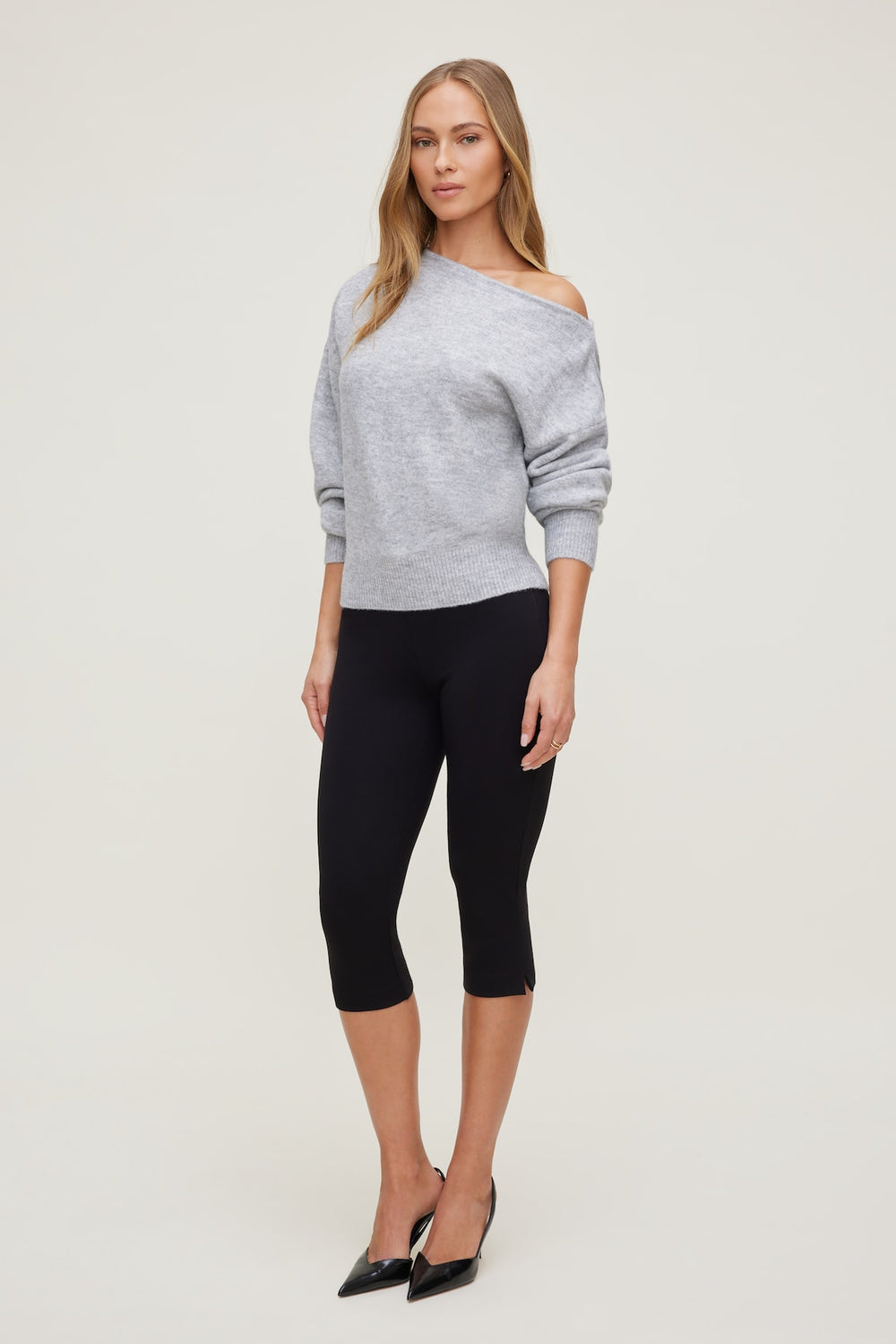 Dynamite Outlets | Lola Off Shoulder Sweater Gray