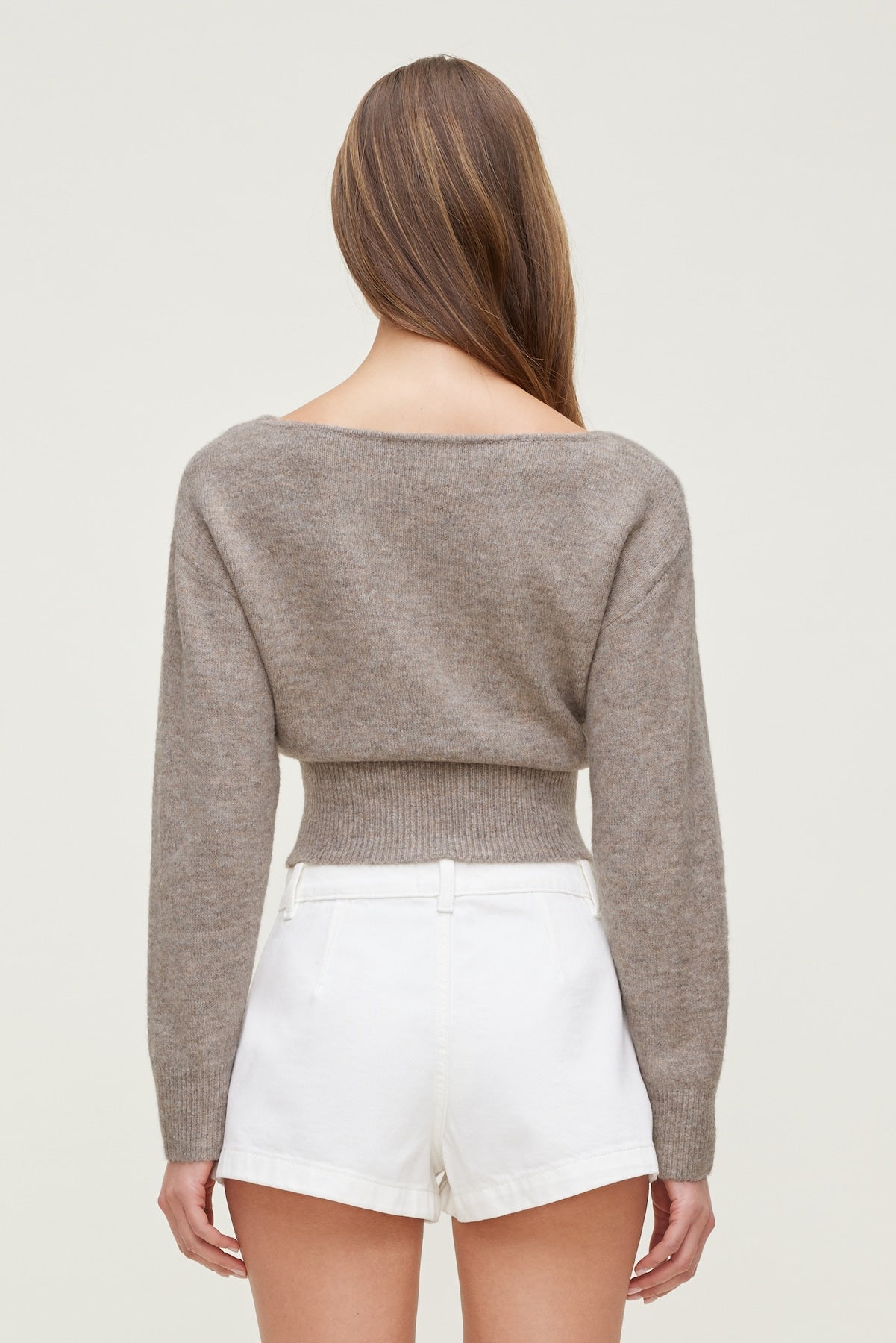 Dynamite On Sale | Juliet Cinched Boat Neck Sweater Brown