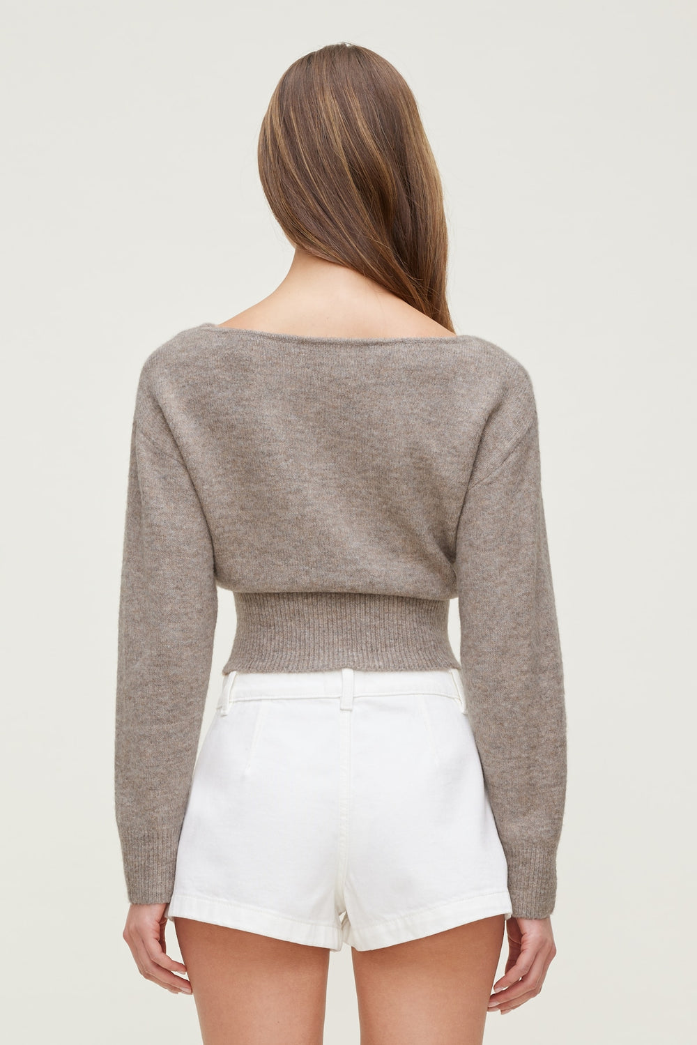 Dynamite On Sale | Juliet Cinched Boat Neck Sweater Brown