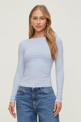 Dynamite Online | Nola Sculpt Long Sleeve Top Blue