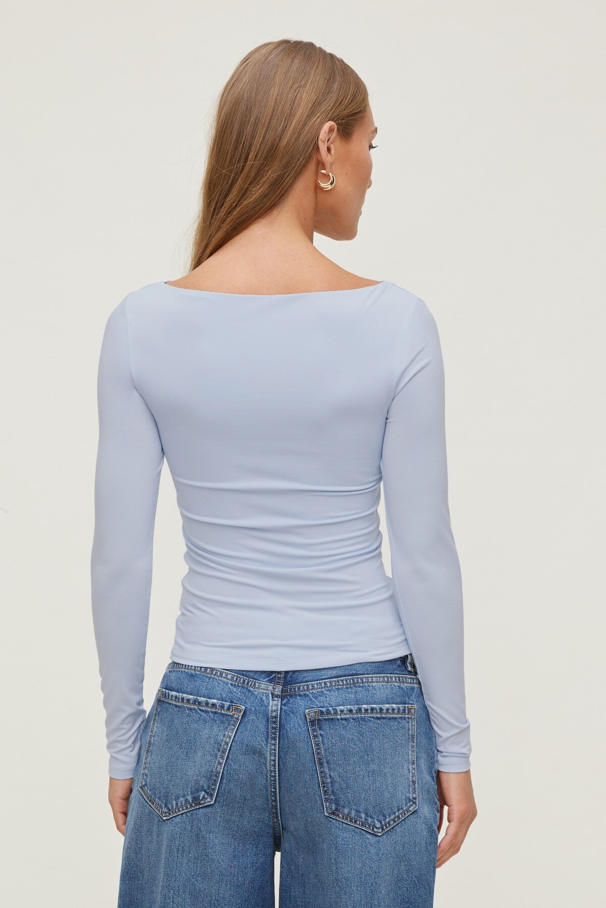 Dynamite Online | Nola Sculpt Long Sleeve Top Blue