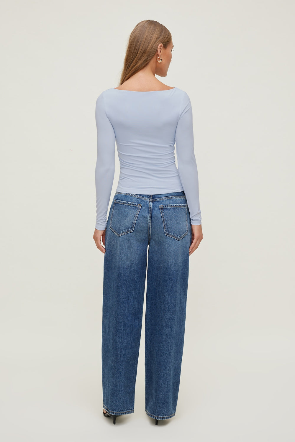 Dynamite Online | Nola Sculpt Long Sleeve Top Blue