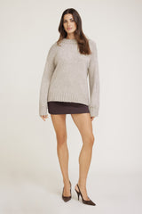 Dynamite Outlet | Mabel Chunky Crewneck Sweater Beige