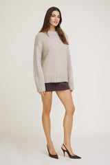 Dynamite Outlet | Mabel Chunky Crewneck Sweater Beige