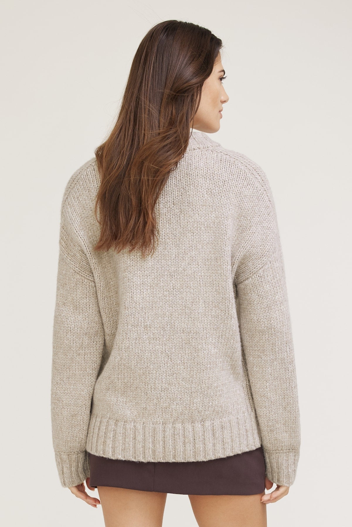 Dynamite Outlet | Mabel Chunky Crewneck Sweater Beige