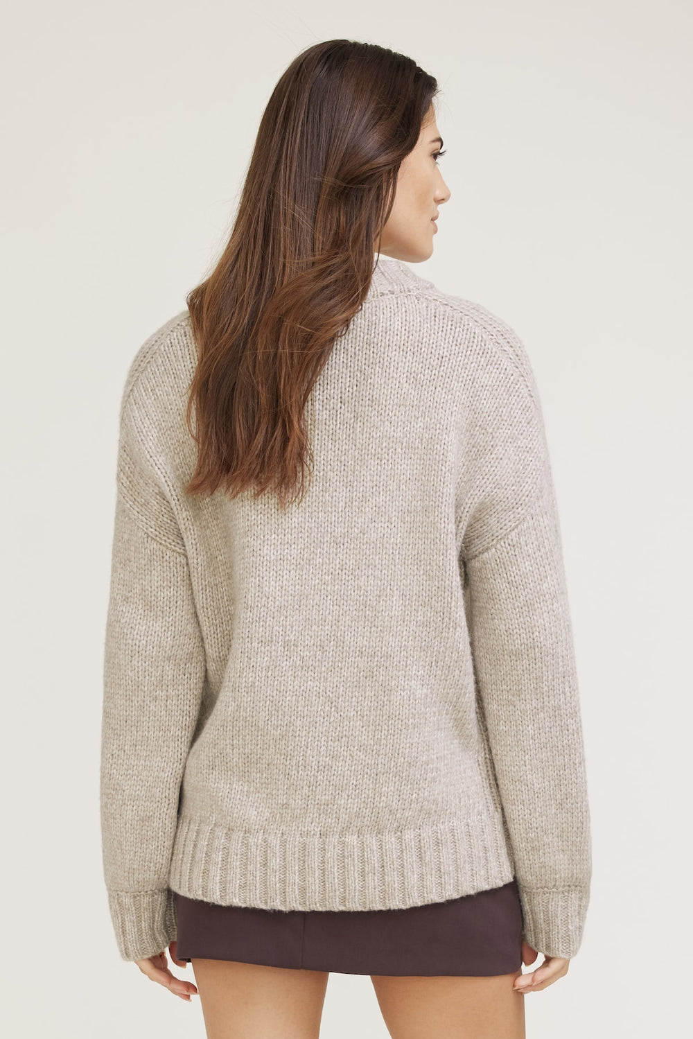Dynamite Outlet | Mabel Chunky Crewneck Sweater Beige