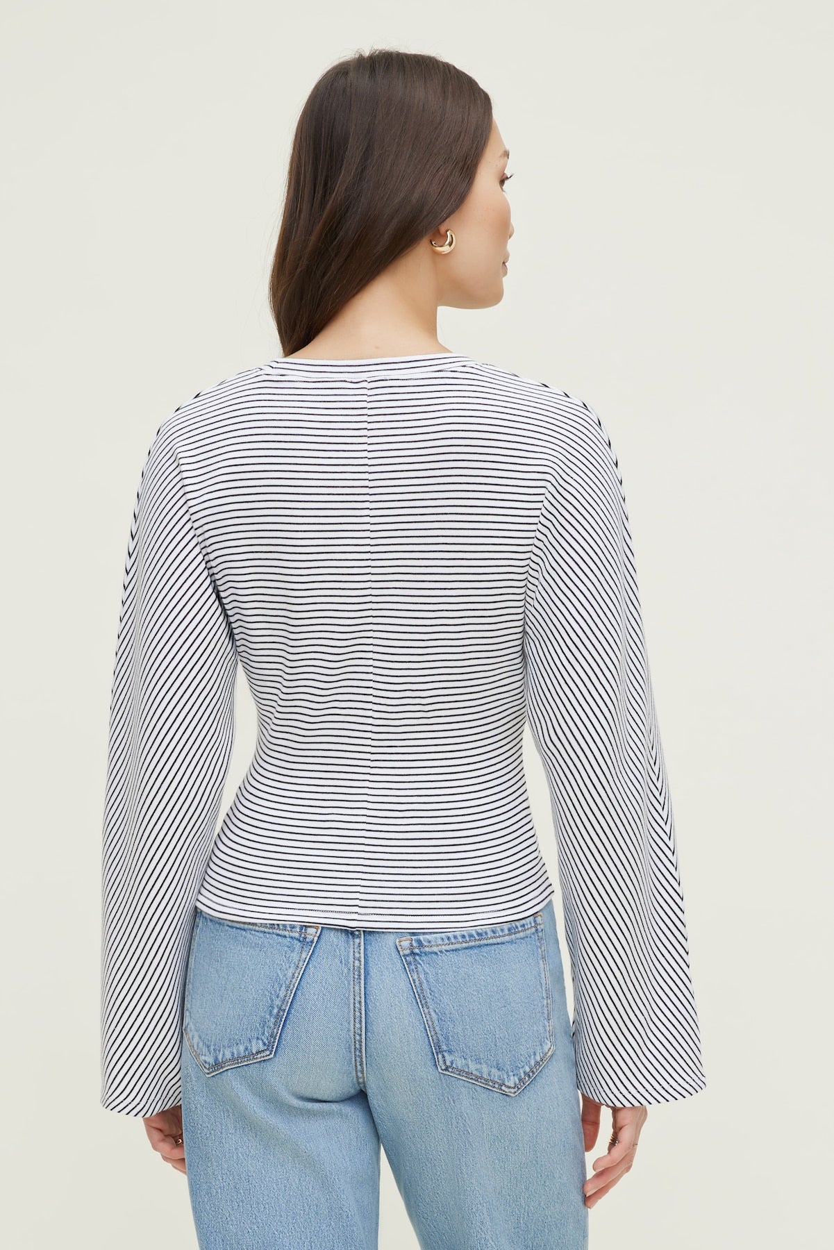 Dynamite Outlets | Striped Dolman Heavy Cotton Top White