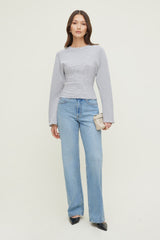 Dynamite Outlets | Striped Dolman Heavy Cotton Top White